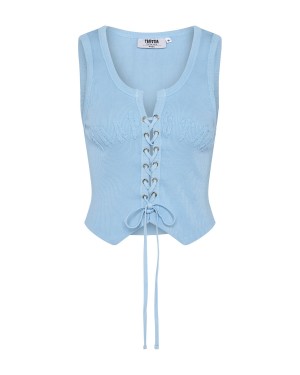 Baby Blue Women's Trapstar Irongate Lace Up Vests, Trapstar London | 5932KHVJP