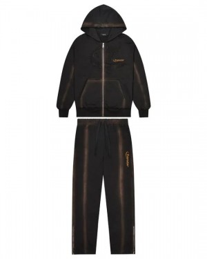 Black Brown Men's Trapstar Irongate Rivet 2.0 Tracksuits, Trapstar London | 6871WBOKS