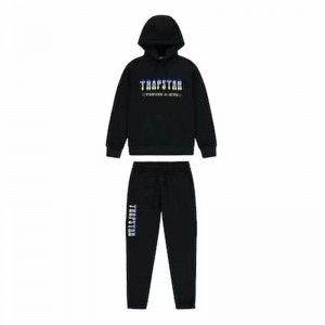 Black Men's Trapstar Chenille Decoded 2.0 Hooded Tracksuits, Trapstar London | 2967NQBJD