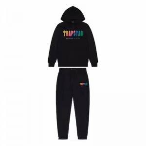 Black Men's Trapstar Chenille Decoded Tracksuits, Trapstar London | 4685RTQNO