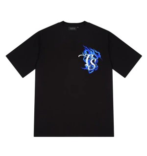 Black Men's Trapstar Chrome Flame Ss23 T-shirts, Trapstar London | 0175QBKGH