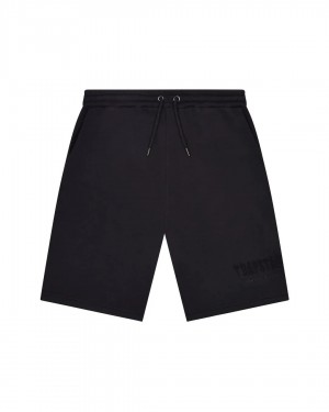 Black Men's Trapstar Decoded Chenille Shorts, Trapstar London | 4720HTAFB