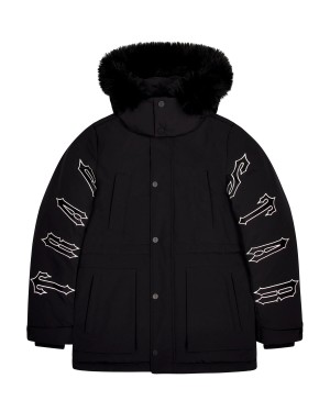 Black Men's Trapstar Hooded Irongate Coats, Trapstar London | 3940QKHAF