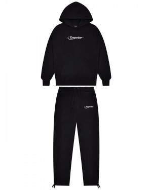 Black Men's Trapstar Hyperdrive Embroidered Tracksuits, Trapstar London | 3172OCMBN