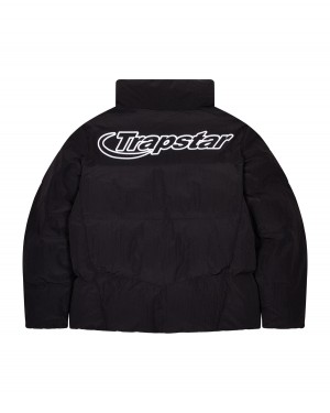 Black Men's Trapstar Hyperdrive Ripstop Puffer Jackets, Trapstar London | 5038XJMIB