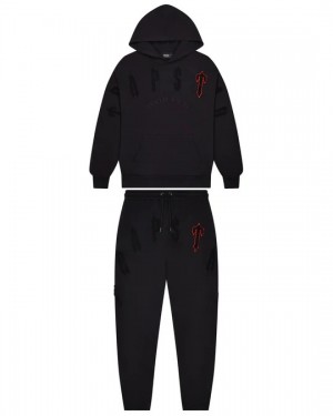 Black Men's Trapstar Irongate Arch Chenille 2.0 Tracksuits, Trapstar London | 7315DESLV