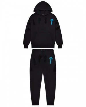 Black Men's Trapstar Irongate Arch Chenille 2.0 Tracksuits, Trapstar London | 1968IQHZJ