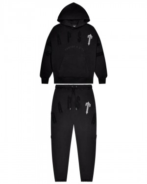 Black Men's Trapstar Irongate Arch Chenille 2.0 Tracksuits, Trapstar London | 4372VZTLR