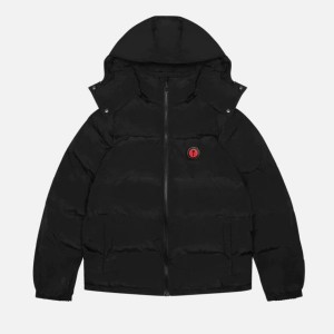 Black Men's Trapstar Irongate Detachable Hooded Puffer Jackets, Trapstar London | 8925XFWTH