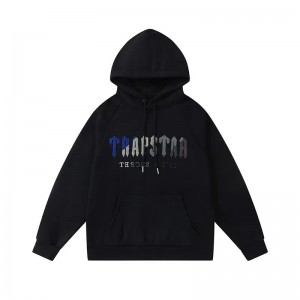 Black Men's Trapstar It’s A Secret Blue-Gray Logo Hoodies, Trapstar London | 1634HZANI