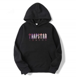 Black Men's Trapstar London Galaxy Hoodies, Trapstar London | 8430WNSTF