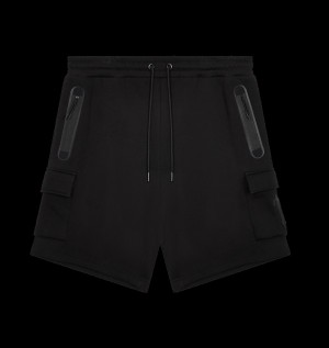 Black Men's Trapstar London Irongate T Tech Zip Shorts, Trapstar London | 2674HNIBR