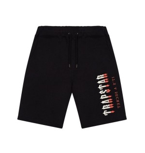 Black Men's Trapstar London Oversized Decoded Shorts, Trapstar London | 7965MSQAU