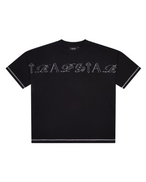 Black Men's Trapstar Patchwork Script T-shirts, Trapstar London | 1926HTDNG