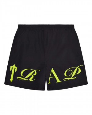 Black Men's Trapstar Script Shell Shorts, Trapstar London | 7950GOTVY