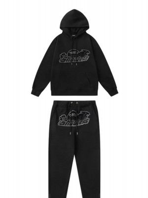 Black Men's Trapstar Shooters Arch Panel Hooded Tracksuits, Trapstar London | 5146RIGVW