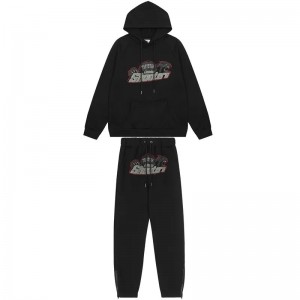 Black Men's Trapstar Shooters Red And Black Tiger Head Tracksuits, Trapstar London | 9651TCEBF