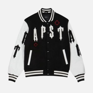 Black Men's Trapstar Shooters Varsity Jackets, Trapstar London | 5471UVKYX