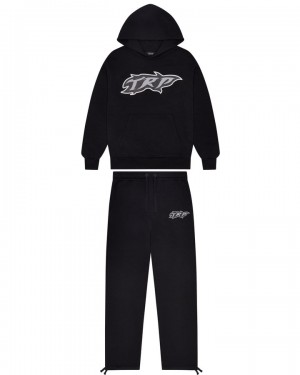 Black Men's Trapstar TRP Flame Tracksuits, Trapstar London | 9735OLHEQ