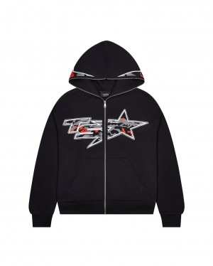 Black Men's Trapstar TS Star Camo Hoodies, Trapstar London | 0315XEGDZ