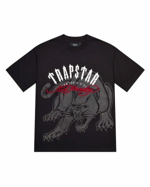 Black Men's Trapstar X Ed Hardy Arch T-shirts, Trapstar London | 6378SGDPC