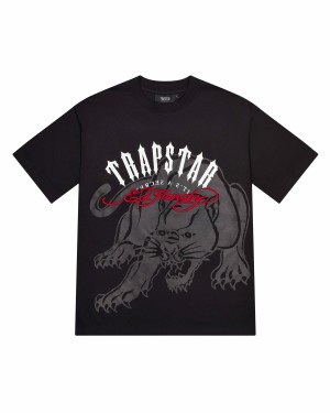 Black Men's Trapstar X Ed Hardy Arch T-shirts, Trapstar London | 3719AOEVF