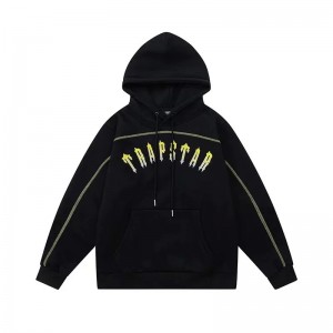 Black Men's Trapstar Yellow Logo Hoodies, Trapstar London | 2079ZEAFL