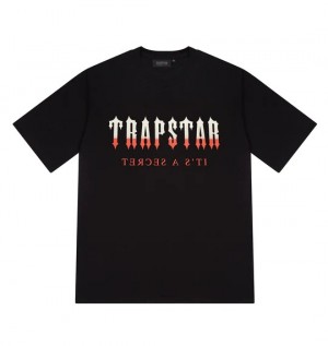 Black Red Men's Trapstar Decoded T-shirts, Trapstar London | 0367ZVCUF