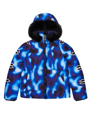 Black / Blue Men's Trapstar Hooded Irongate Sleeve Puffer Jackets, Trapstar London | 3750SXCVU