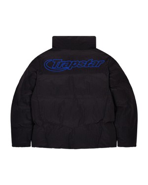 Black / Blue Men's Trapstar Hyperdrive Ripstop Puffer Jackets, Trapstar London | 6074OUTGE