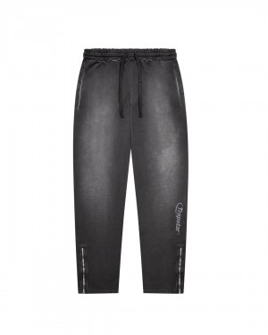 Black / Grey Men's Trapstar Hyperdrive Spray Sweatpants, Trapstar London | 6053IMJTK