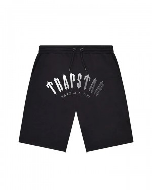 Black / Grey Men's Trapstar Irongate Arch Gel Shorts, Trapstar London | 2730YAJTI