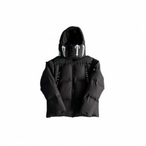 Black / White Men's Trapstar Irongate Collar Puffer Jackets, Trapstar London | 8031PDEXN