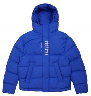 Dazzling Blue Men's Trapstar Decoded 2.0 Hooded Puffer Jackets, Trapstar London | 2960UNMGR