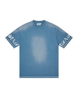 Denim Blue Men's Trapstar Script 2.0 T-shirts, Trapstar London | 3821FHECU