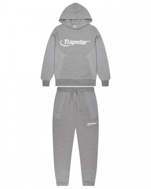 Grey Men's Trapstar Chenille Hyperdrive Panel Tracksuits, Trapstar London | 3742IAMLW