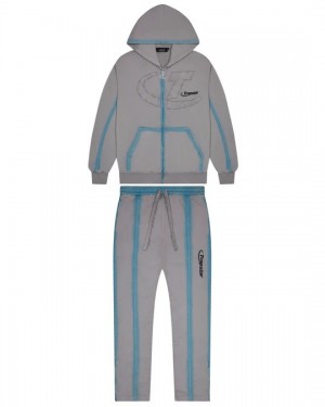 Grey Men's Trapstar Hyperdrive Zip Through Tracksuits, Trapstar London | 7103UVKJP