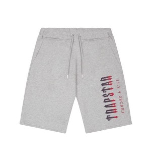 Grey Men's Trapstar London Oversized Decoded Shorts, Trapstar London | 8314BHXTI