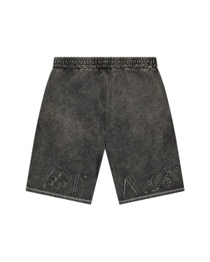 Grey Men's Trapstar Patchwork Script Shorts, Trapstar London | 4809CSEUT