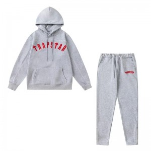 Grey Men's Trapstar Red Logo Tracksuits, Trapstar London | 6318TWJYM