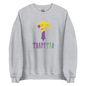 Grey Men's Trapstar T-For Paint Sweatshirts, Trapstar London | 7915SJDBV