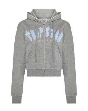 Grey / Blue Women's Trapstar Irongate Arch Chenille Embroidery Zip Through Track Tracksuits, Trapstar London | 4785VJDRF