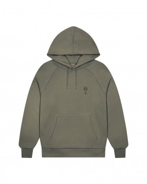 Khaki Men's Trapstar Foundation Hoodies, Trapstar London | 8764OIQDF