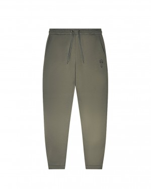 Khaki Men's Trapstar Foundation Sweatpants, Trapstar London | 9156SKRNW