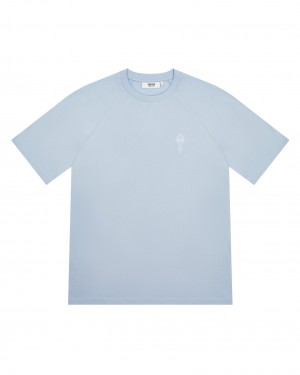 Light Blue Men's Trapstar Foundation T-shirts, Trapstar London | 3715VJQAZ