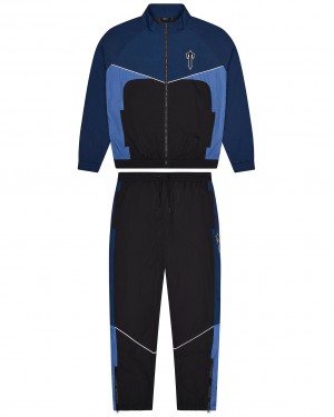 Navy Men's Trapstar Irongate T Shell Tracksuits, Trapstar London | 8596ITWAD