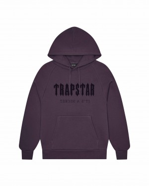 Obsidian Men's Trapstar Chenille Decoded Hoodies, Trapstar London | 2083GQCZJ