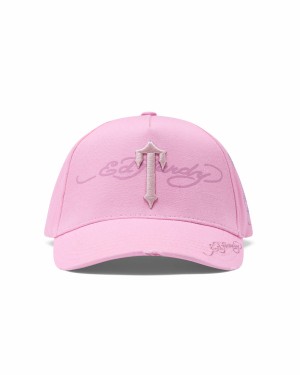 Pink Men's Trapstar x Ed Hardy Irongate T Caps, Trapstar London | 9284SMTCE