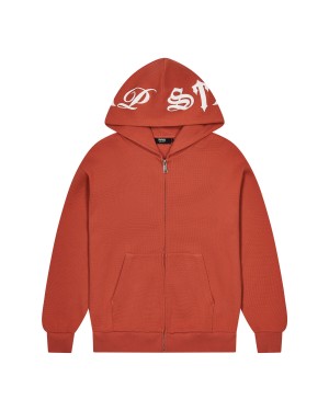 Red Men's Trapstar Script Waffle Hoodies, Trapstar London | 0193LZHEK