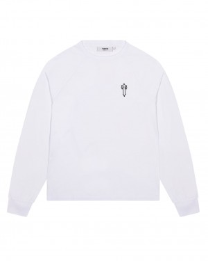 White Men's Trapstar Foundation LS T-shirts, Trapstar London | 3245WQGEX